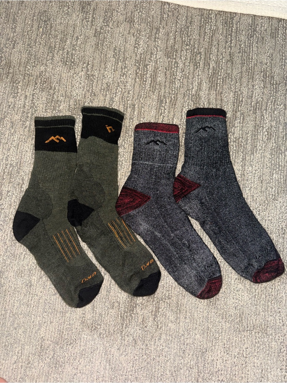 Darn tough wool socks medium and xl like new factory color defects